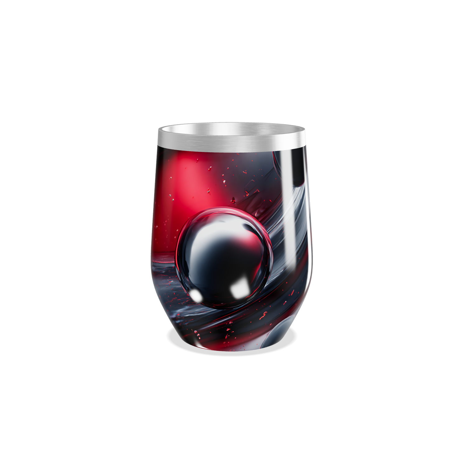 Copo Térmico Slim - Vermelho e Preto Abstrato