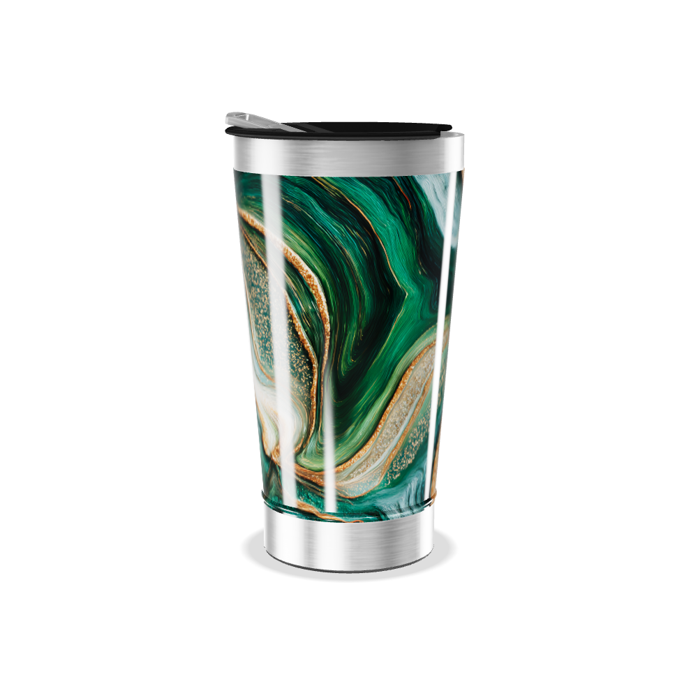 Copo Térmico - Mármore Verde Dourado