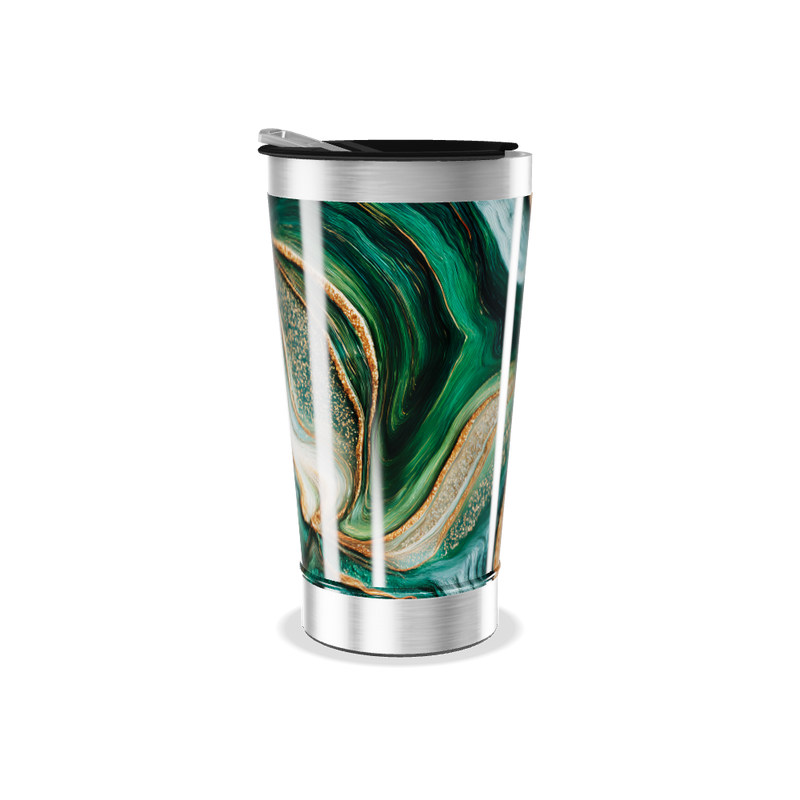 Copo Térmico - Mármore Verde Dourado