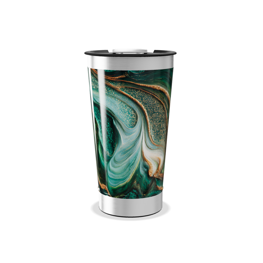 Copo Térmico - Mármore Verde Dourado