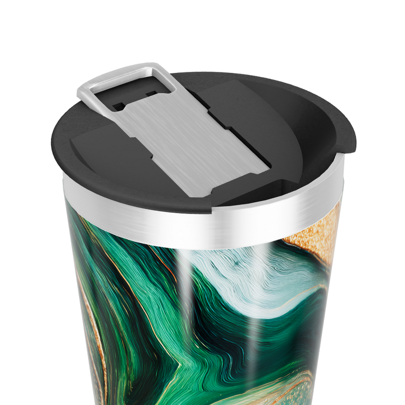 Copo Térmico - Mármore Verde Dourado