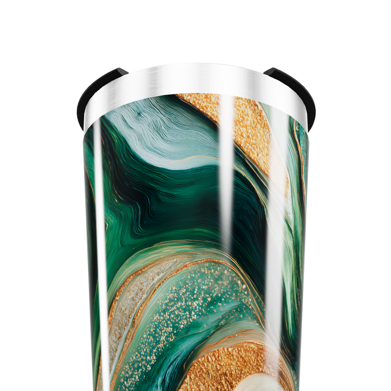 Copo Térmico - Mármore Verde Dourado