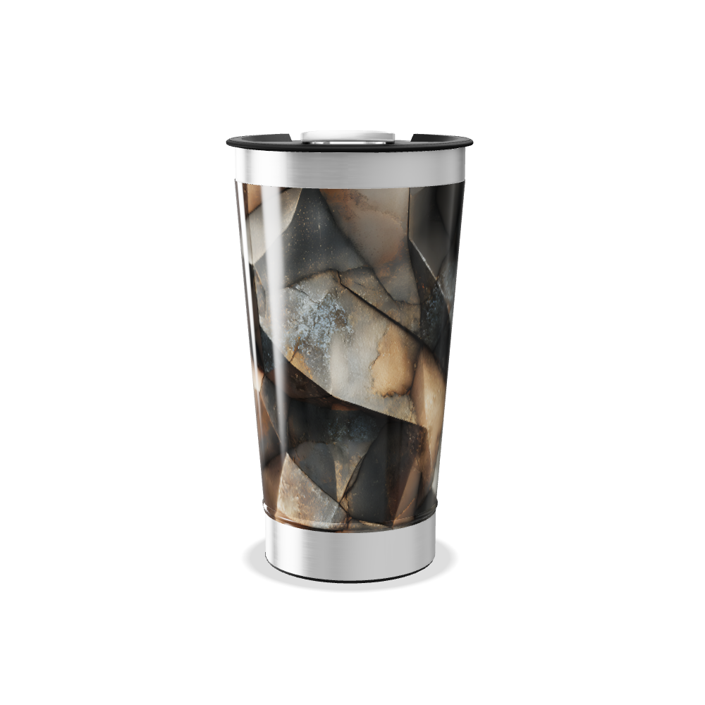 Copo Térmico - Design Geométrico Metalizado