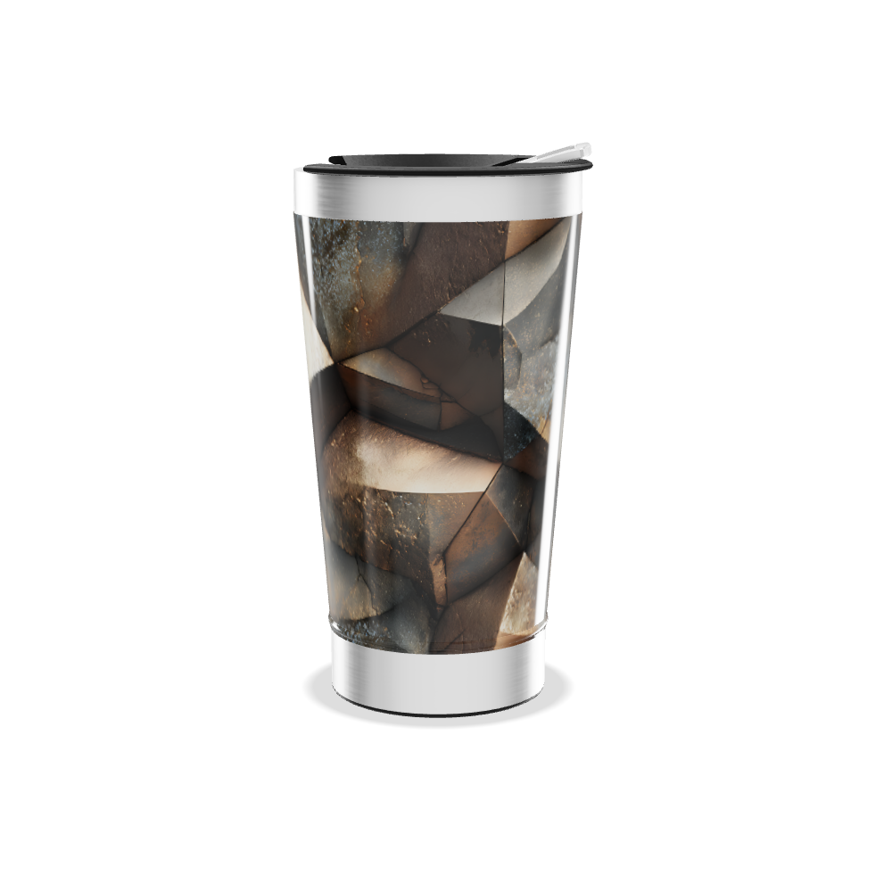 Copo Térmico - Design Geométrico Metalizado