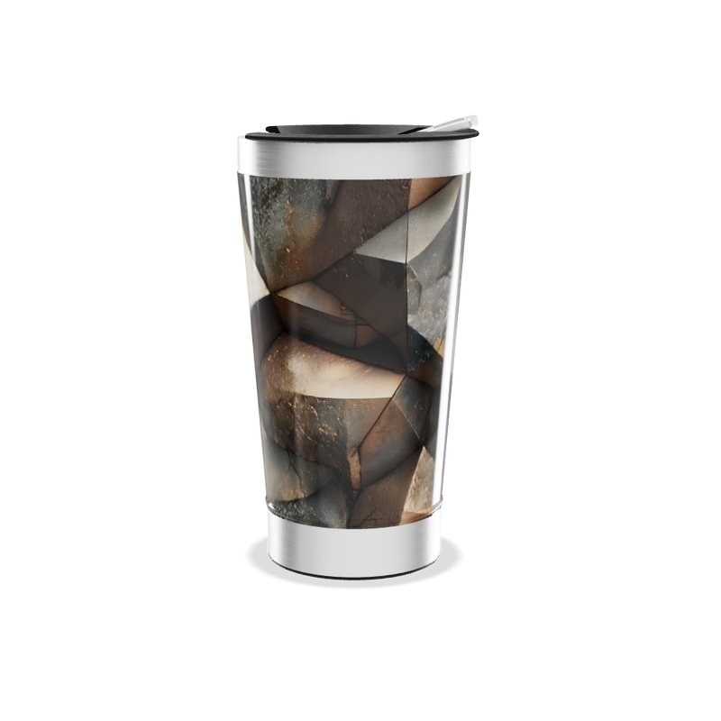 Copo Térmico - Design Geométrico Metalizado