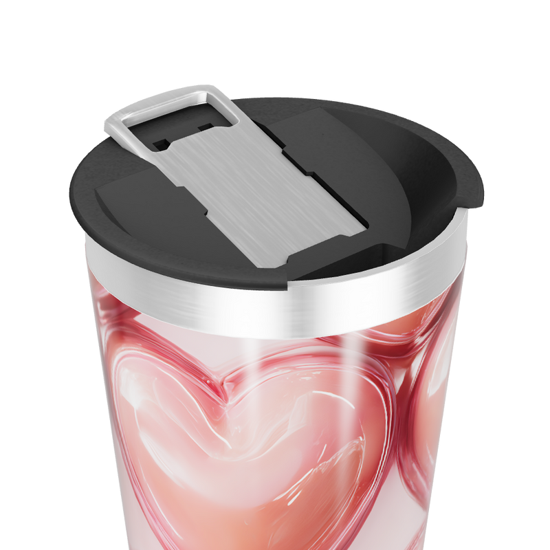 Copo Térmico - Corações Rosa Inox