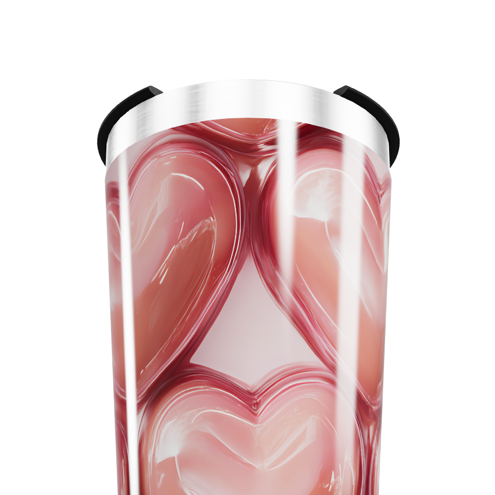 Copo Térmico - Corações Rosa Inox