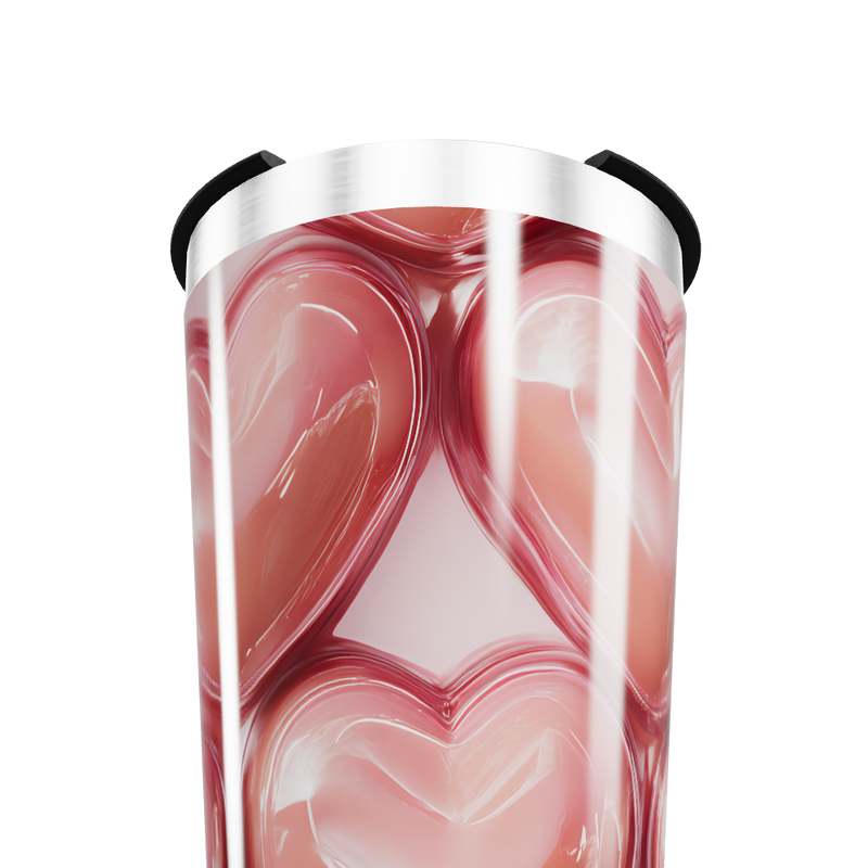 Copo Térmico - Corações Rosa Inox