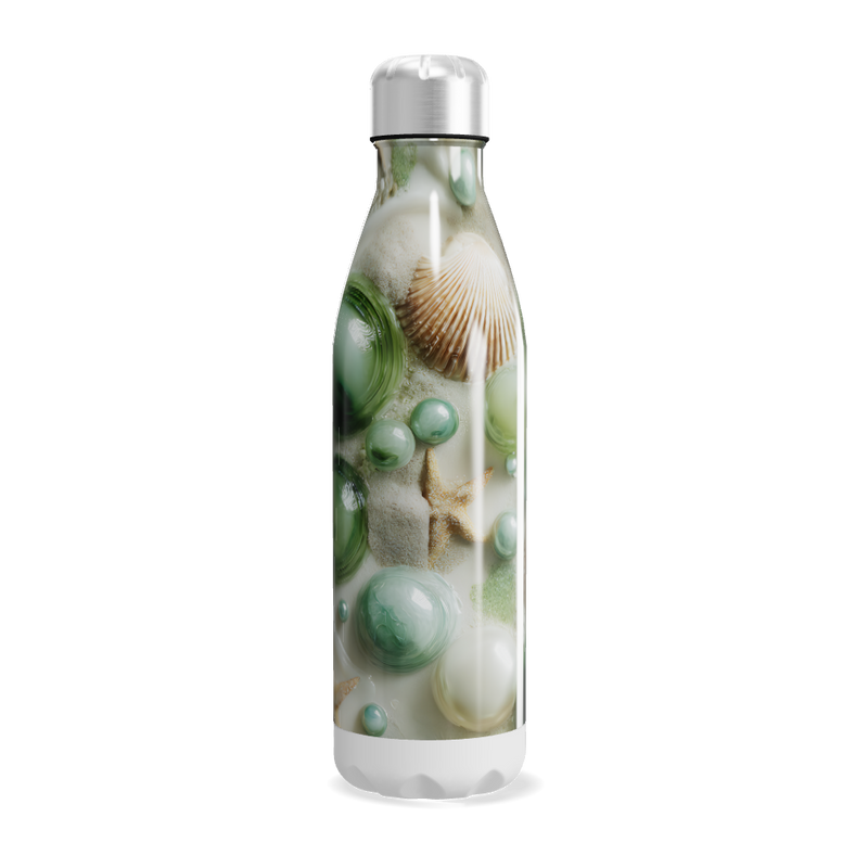 Garrafa Inox - Estampa Conchas e Verde