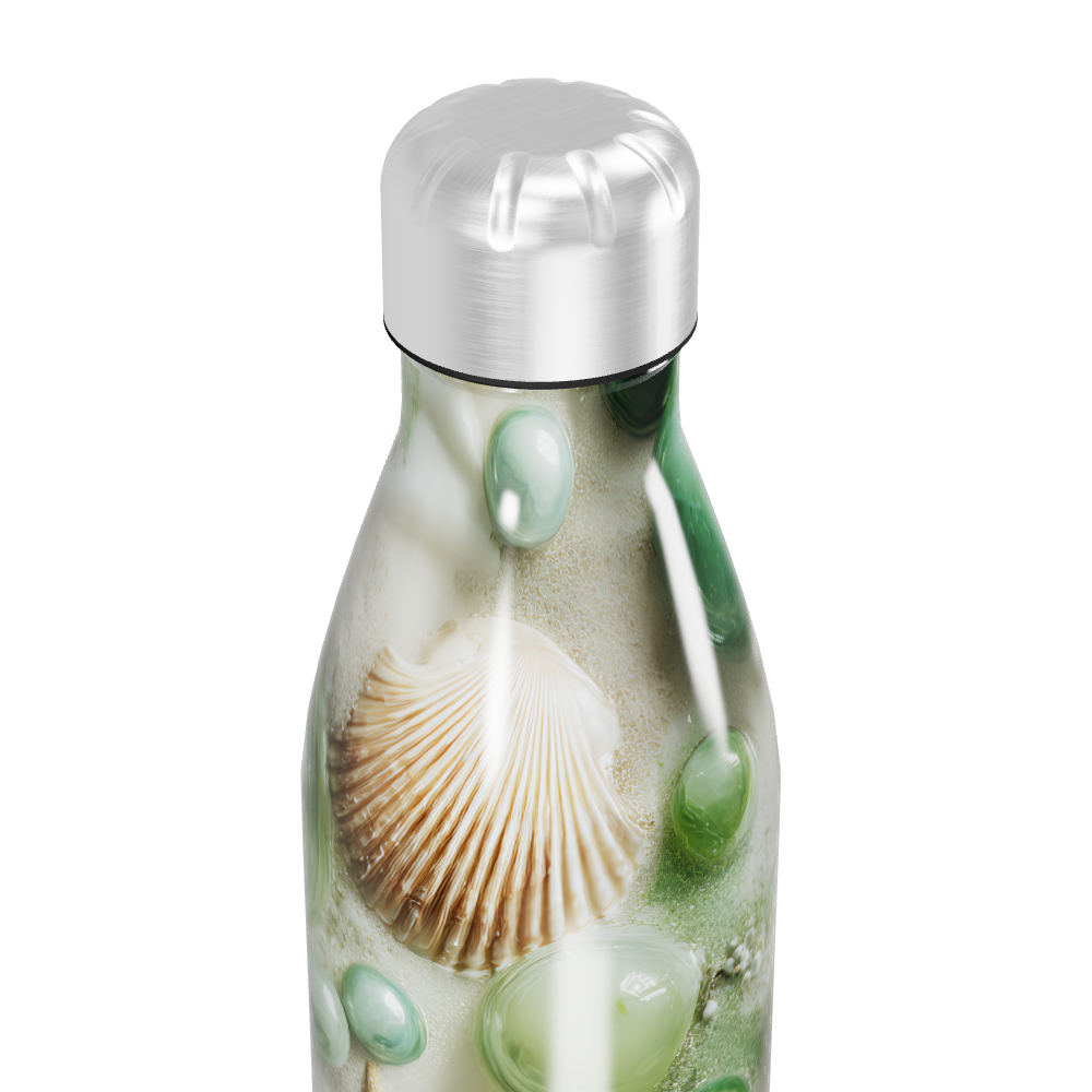 Garrafa Inox - Estampa Conchas e Verde