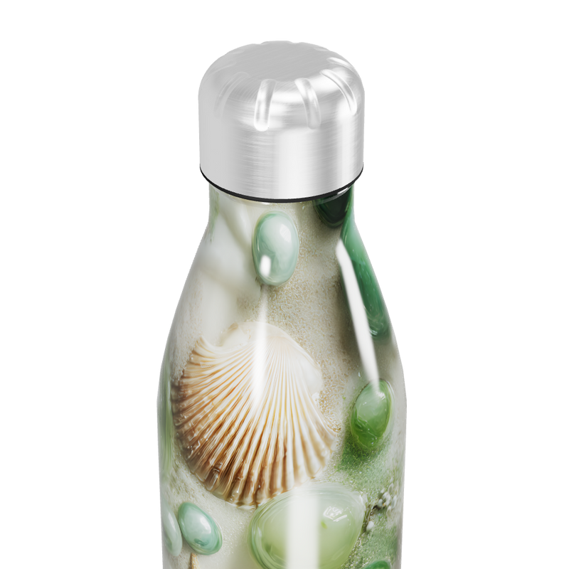 Garrafa Inox - Estampa Conchas e Verde