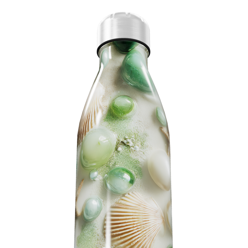 Garrafa Inox - Estampa Conchas e Verde