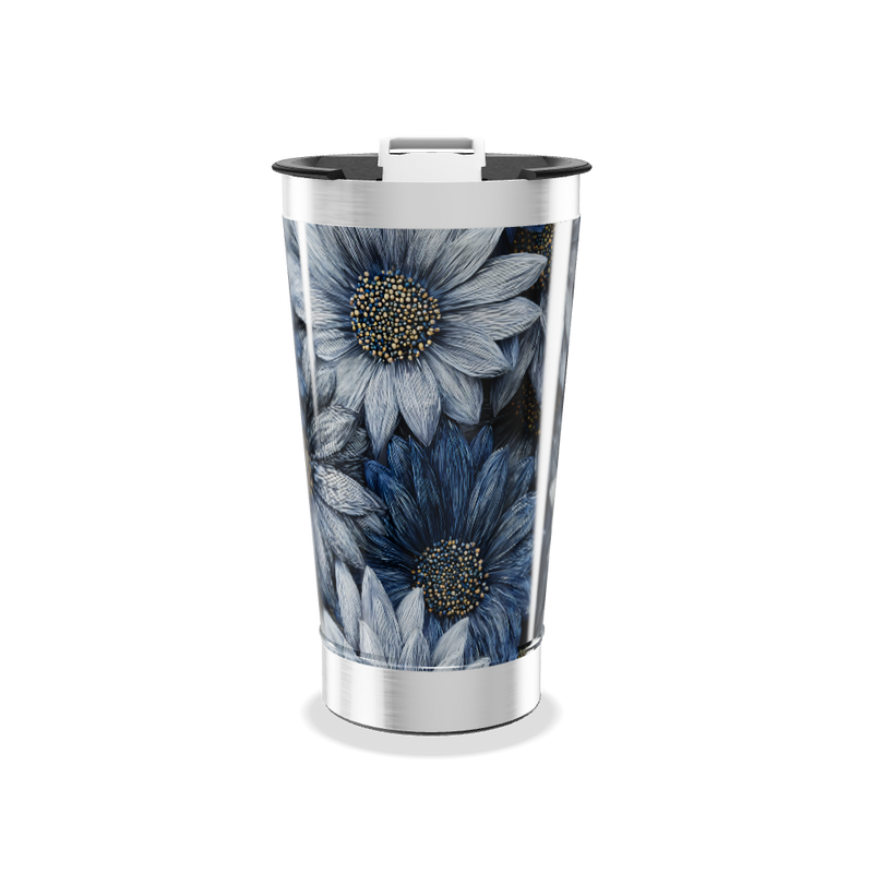 Copo Térmico - Floral Azul Inox