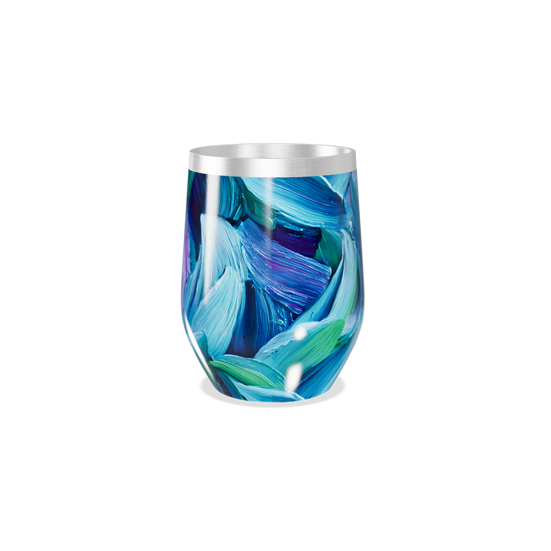 Copo Térmico Slim - Azul Abstrato Aço Inox