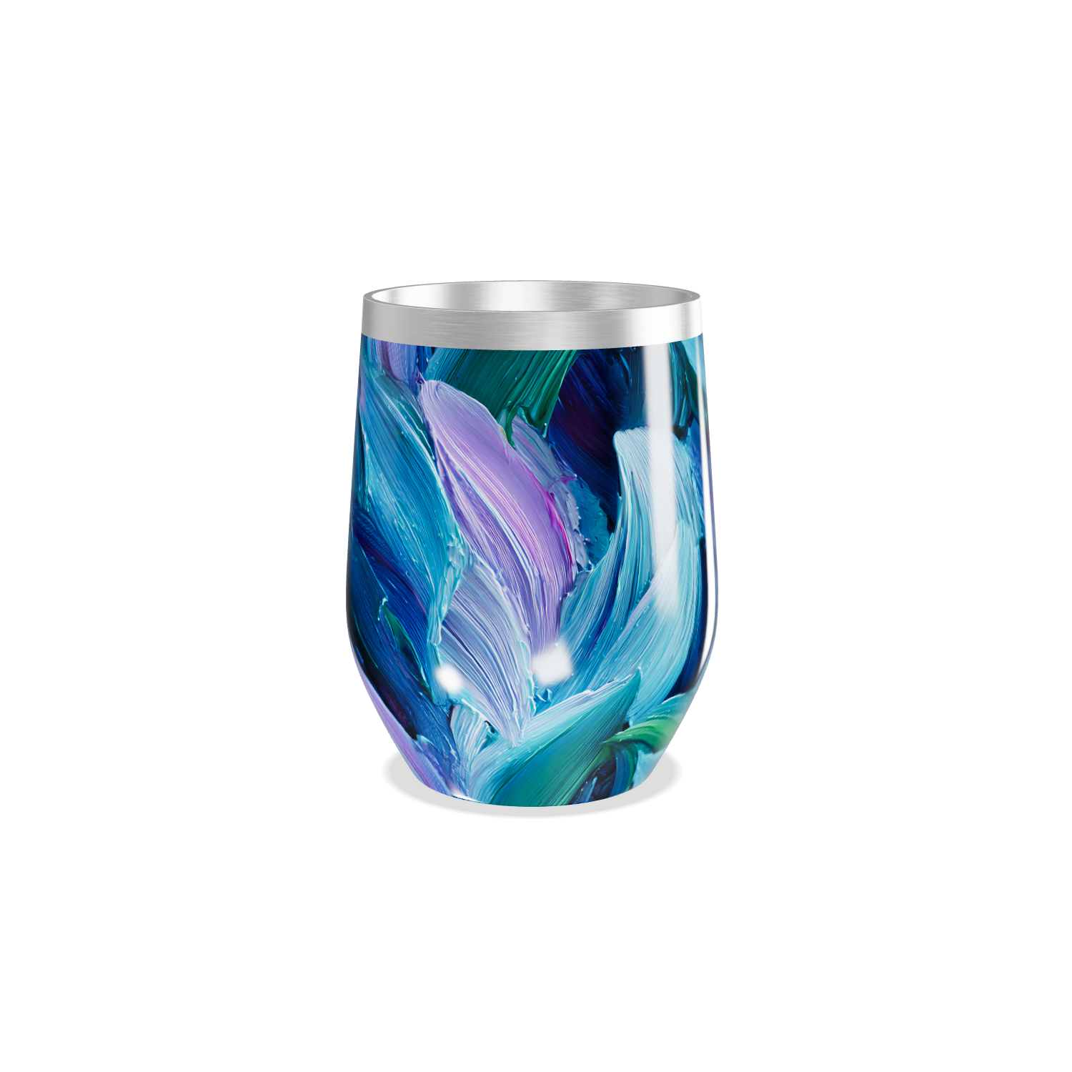 Copo Térmico Slim - Azul Abstrato Aço Inox