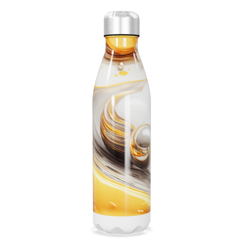 Garrafa Inox - Estampa Abstrata Laranja