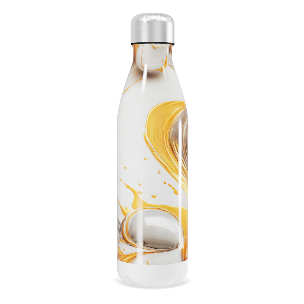 Garrafa Inox - Estampa Abstrata Laranja