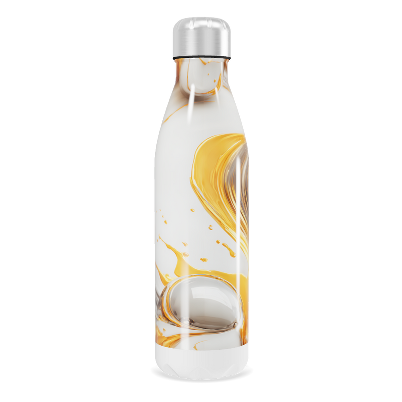 Garrafa Inox - Estampa Abstrata Laranja