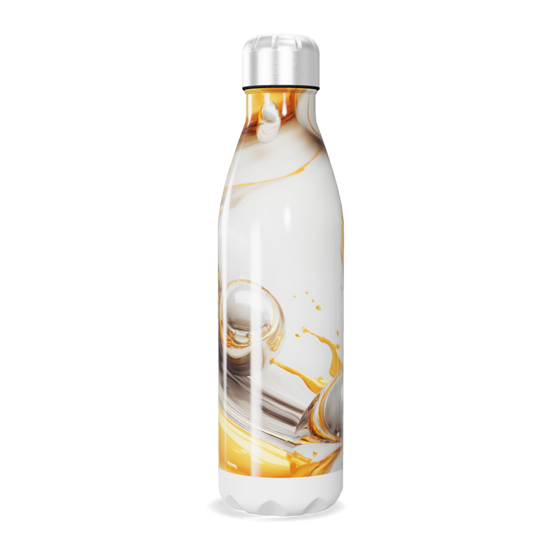 Garrafa Inox - Estampa Abstrata Laranja