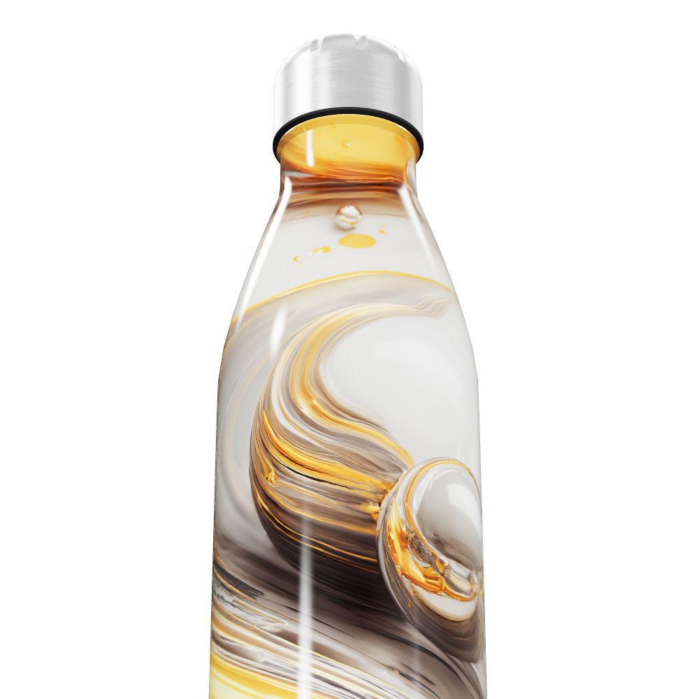 Garrafa Inox - Estampa Abstrata Laranja