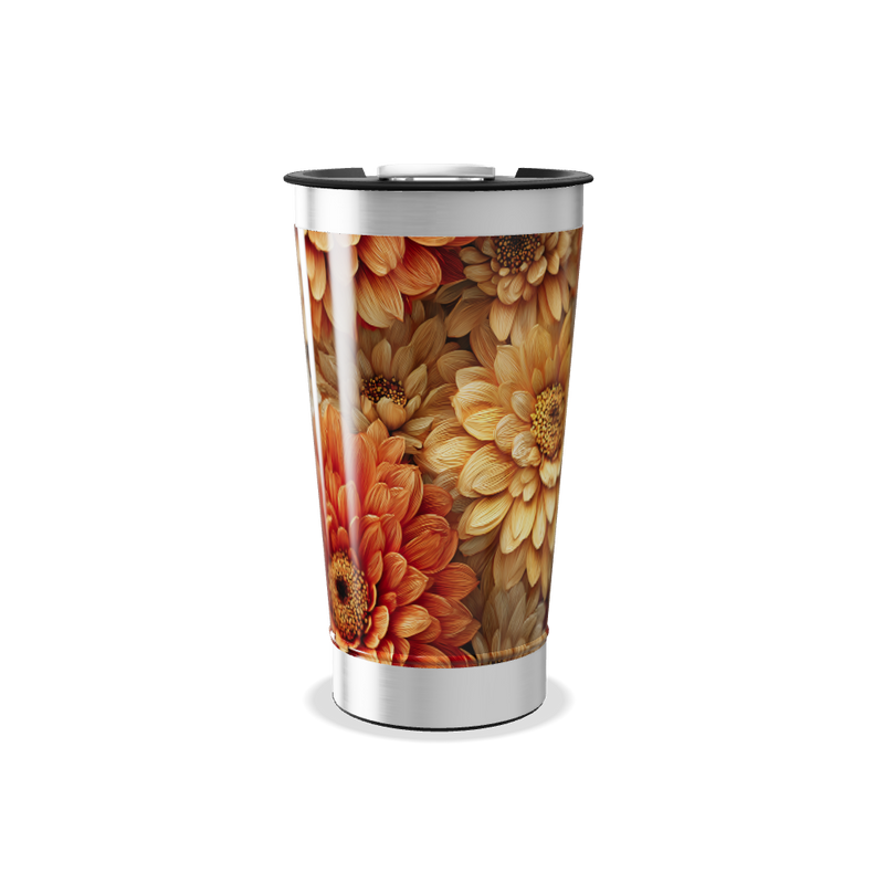 Copo Térmico - Estampa Floral Bege