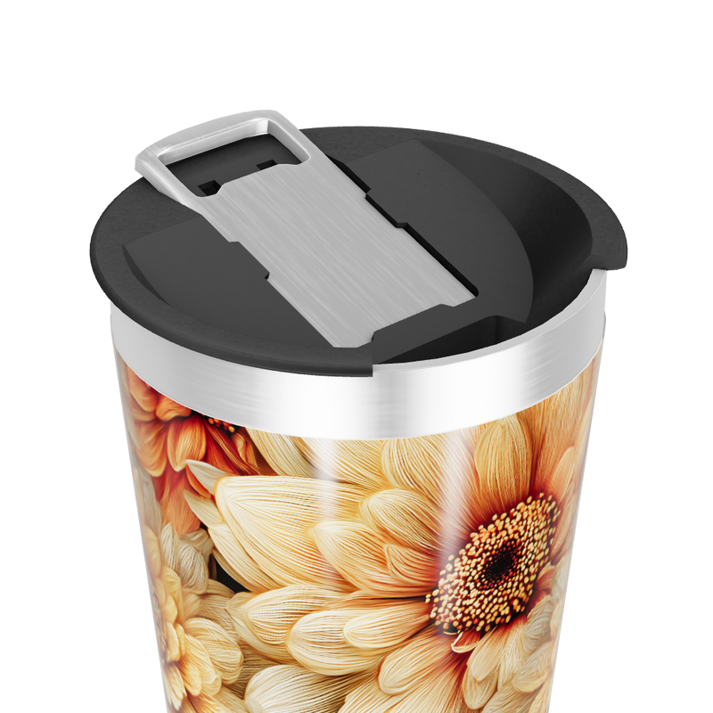 Copo Térmico - Estampa Floral Bege