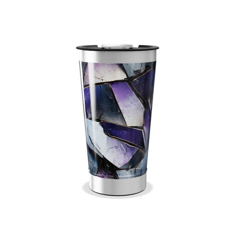Copo Térmico - Design Abstrato Metalizado