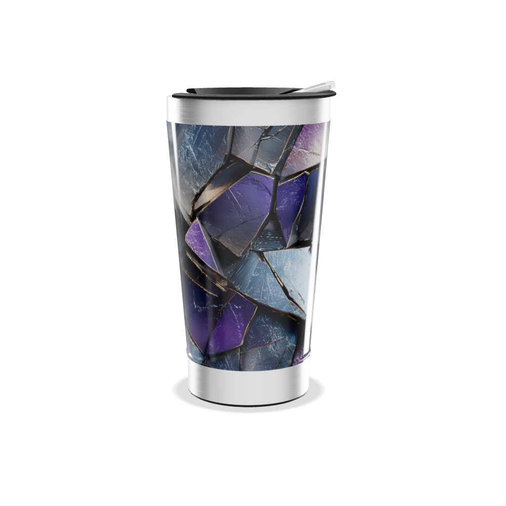 Copo Térmico - Design Abstrato Metalizado