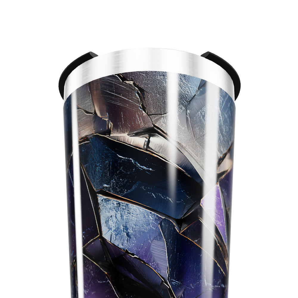Copo Térmico - Design Abstrato Metalizado