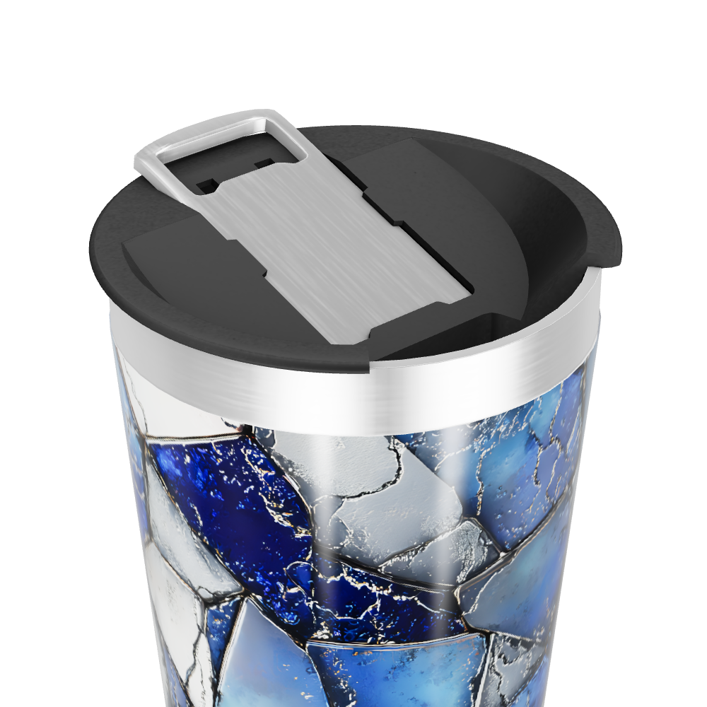 Copo Térmico - Azul Vidro Quebrado