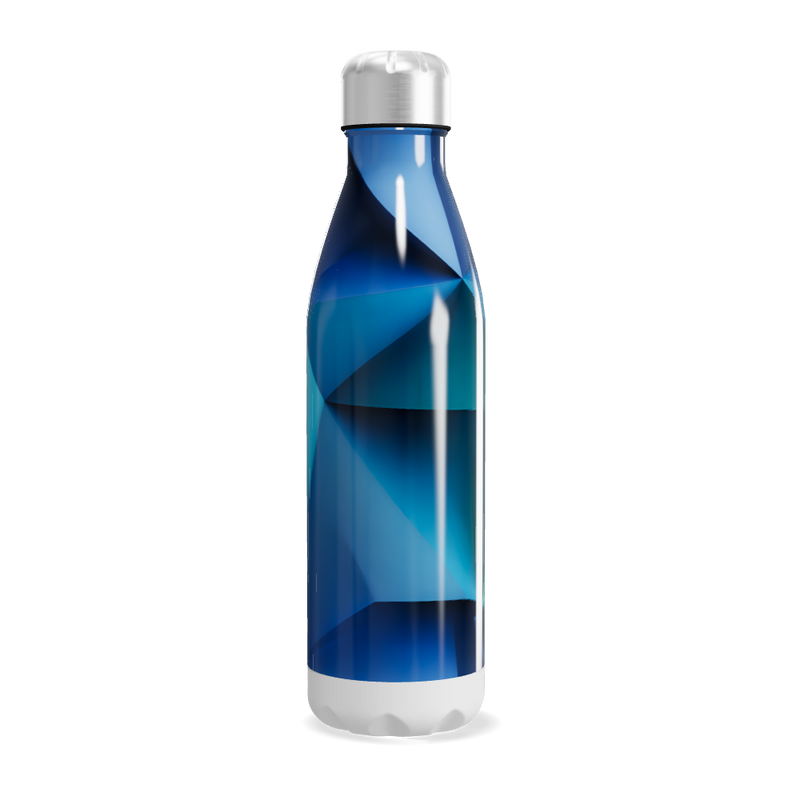 Garrafa Inox - Estampa Azul Geométrica