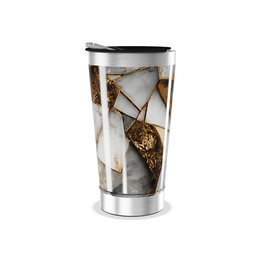 Copo Térmico - Mármore e Dourado