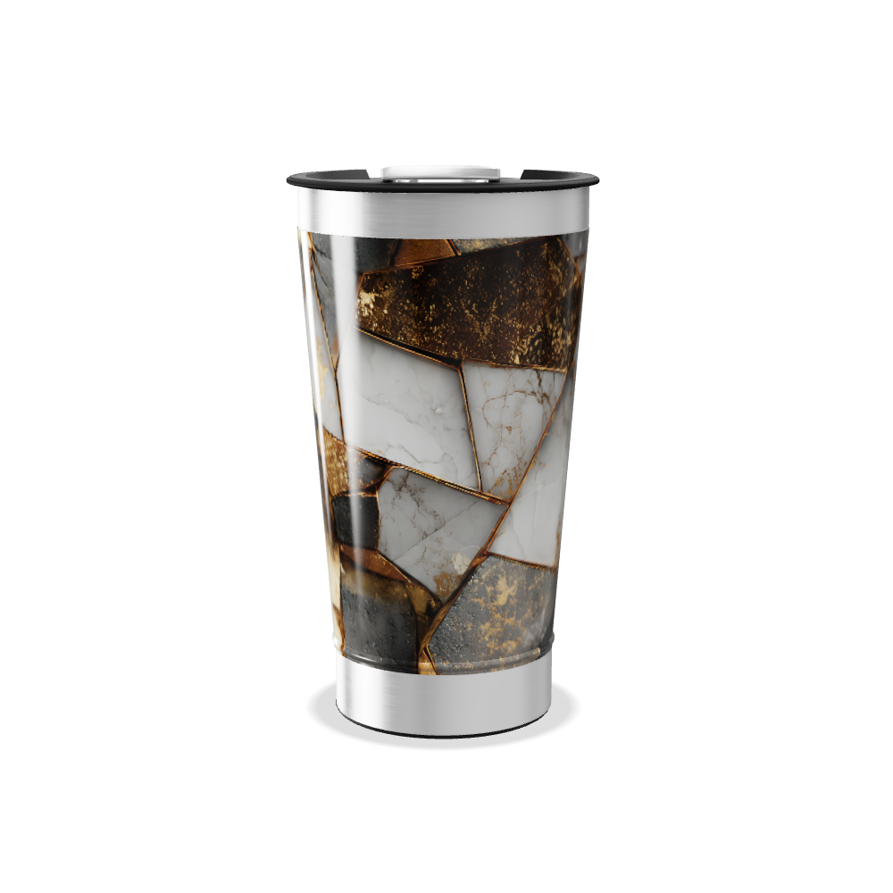 Copo Térmico - Mármore e Dourado