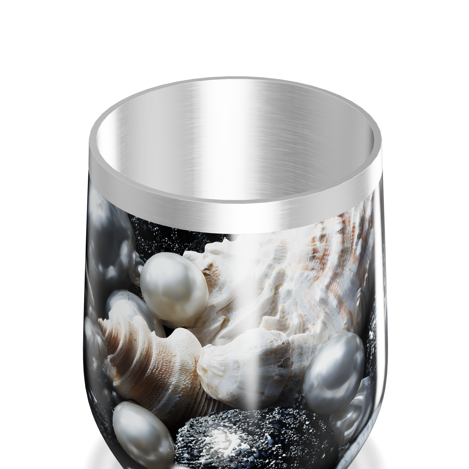 Copo Térmico Slim - Estampa Conchas e Pérolas