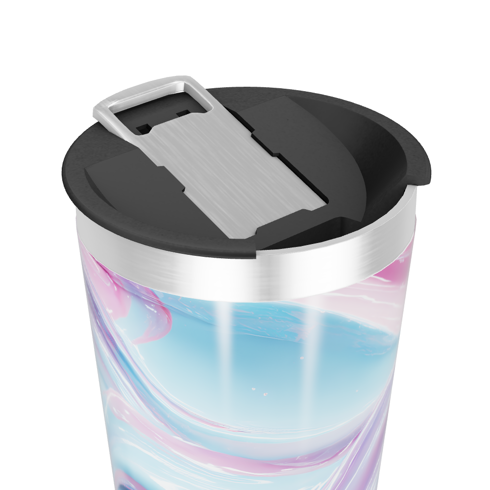 Copo Térmico - Design Abstrato Azul e Rosa