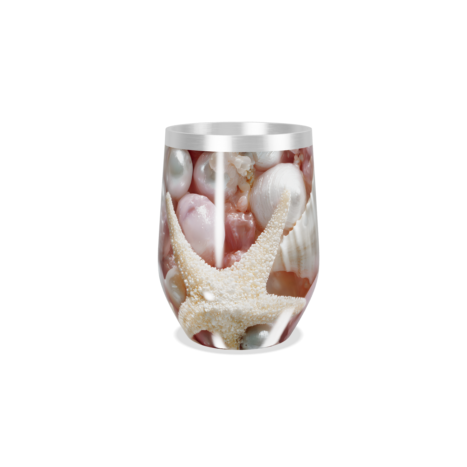 Copo Térmico Slim - Estampa Conchas Rosa