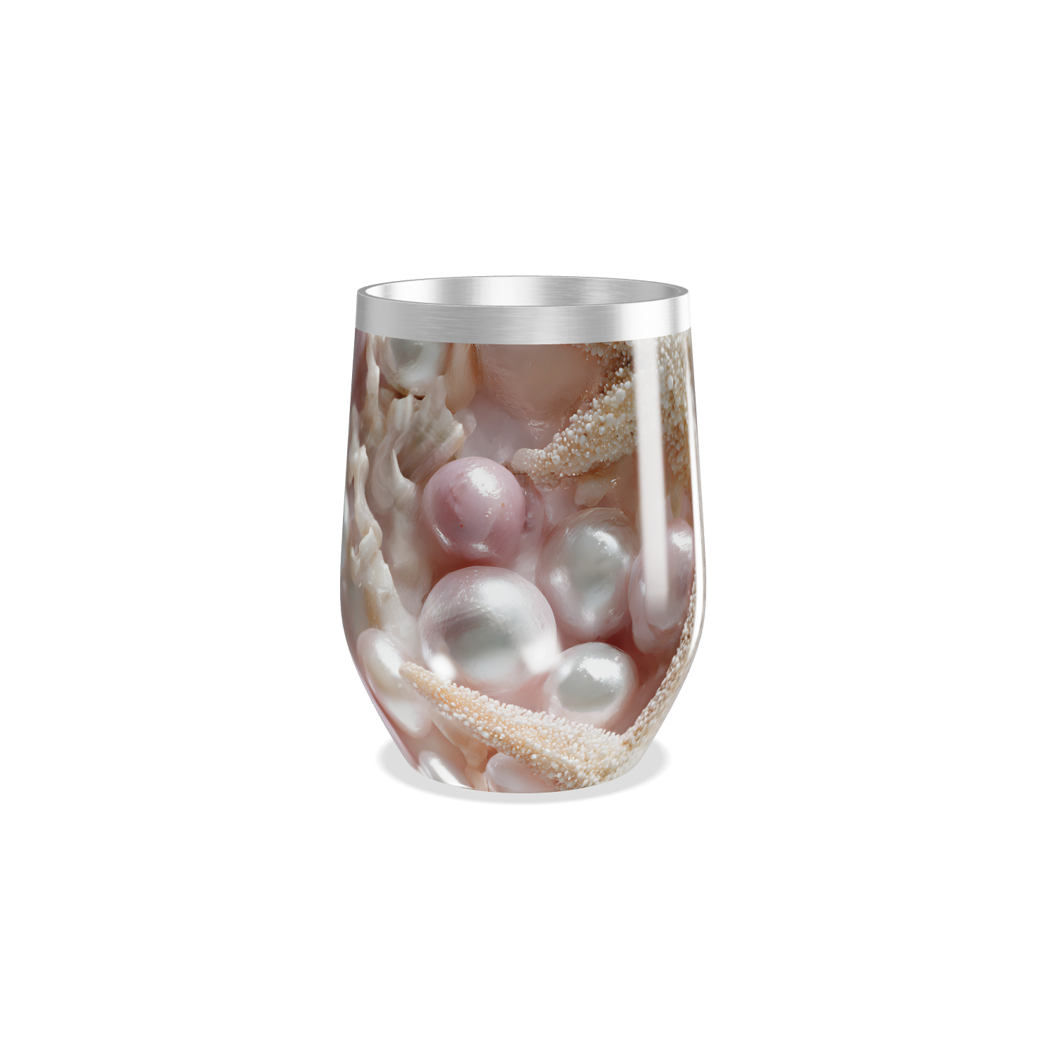 Copo Térmico Slim - Estampa Conchas Rosa