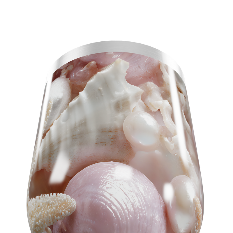 Copo Térmico Slim - Estampa Conchas Rosa