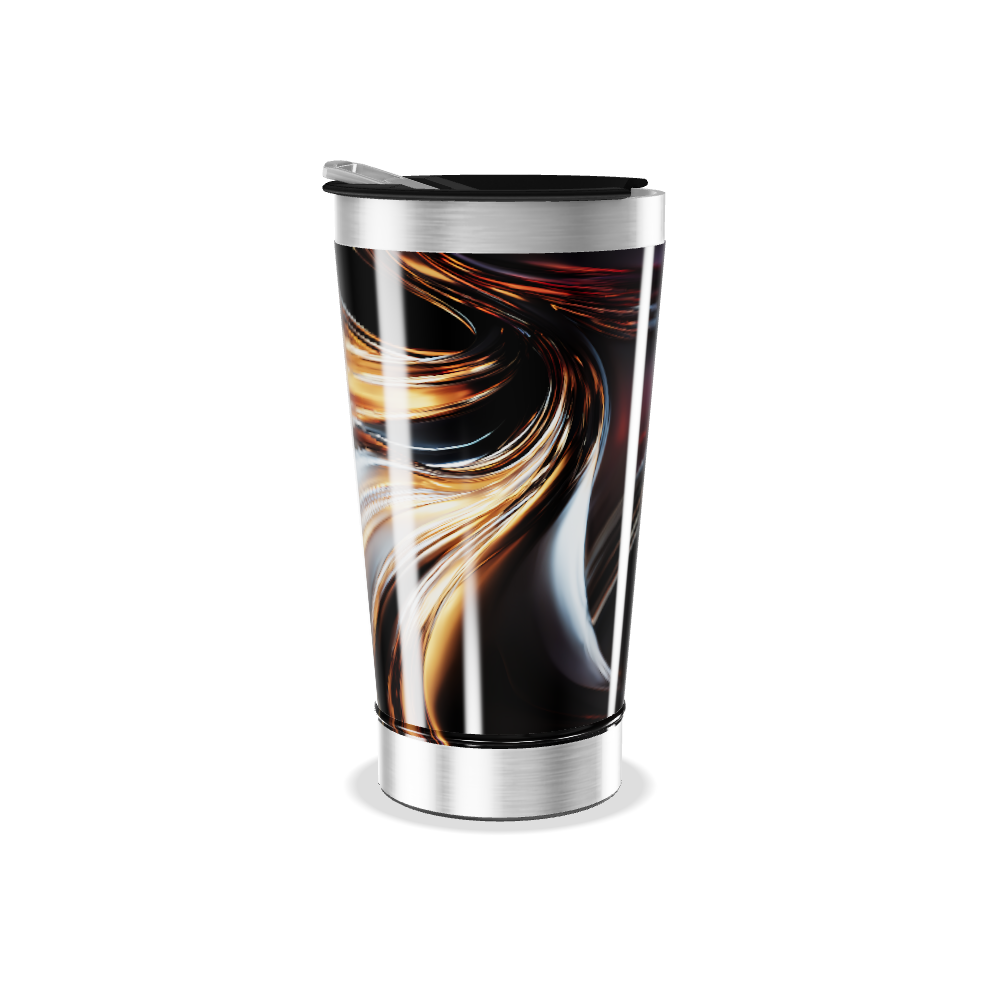 Copo Térmico - Preto com Design Fluido