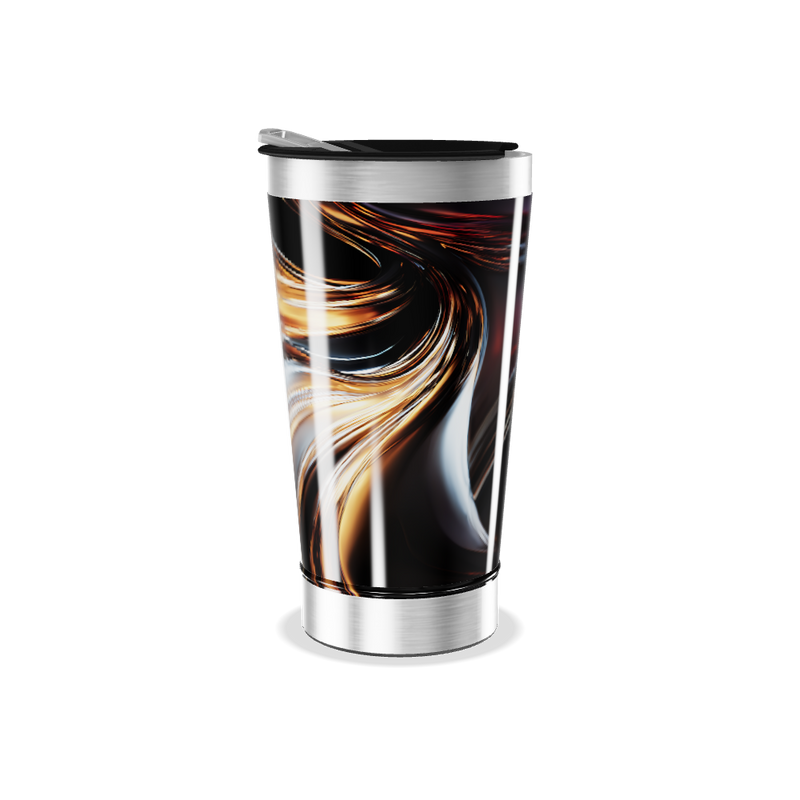 Copo Térmico - Preto com Design Fluido