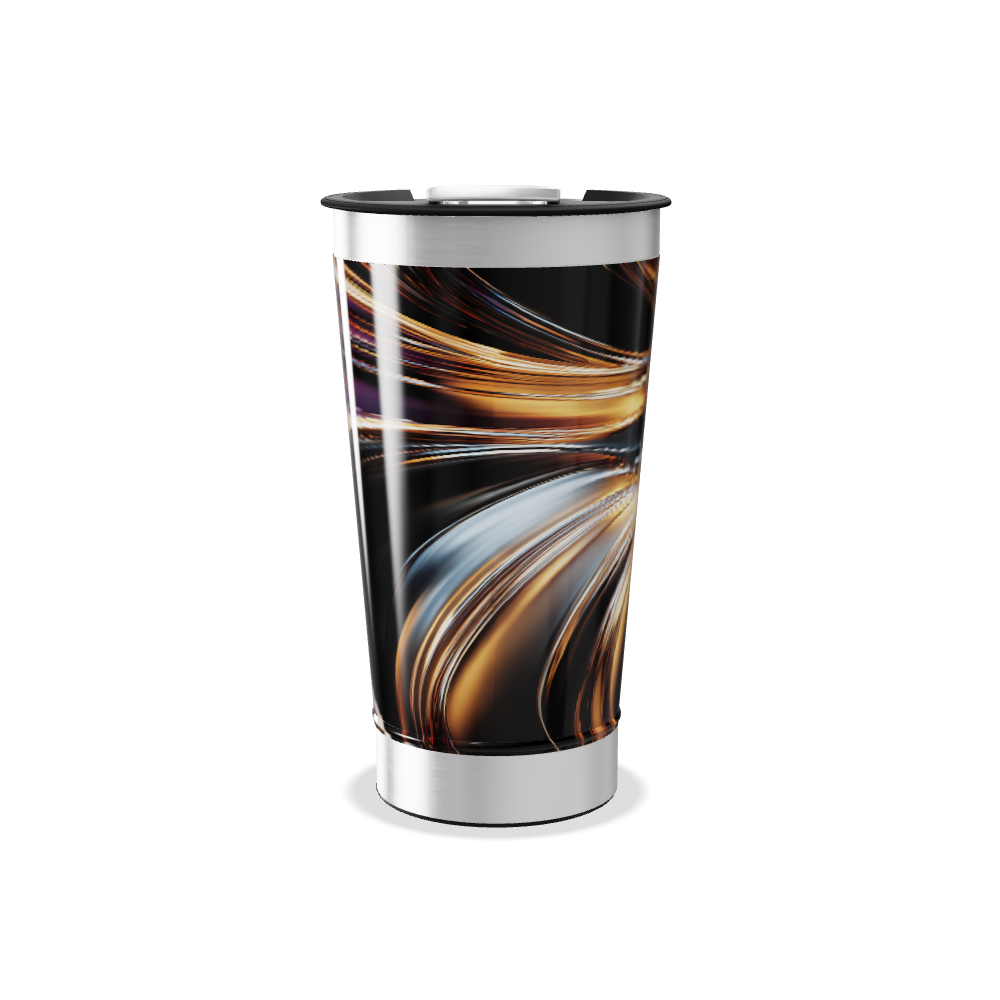 Copo Térmico - Preto com Design Fluido