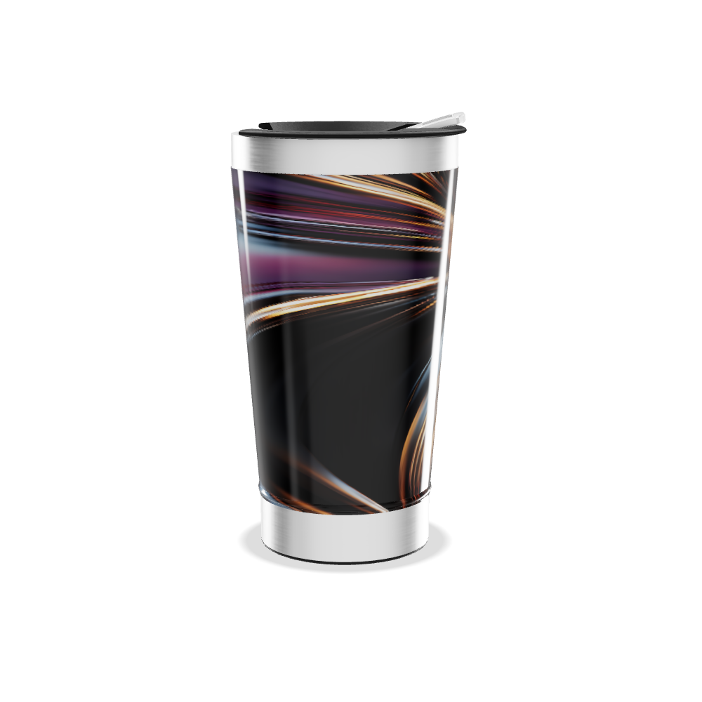 Copo Térmico - Preto com Design Fluido