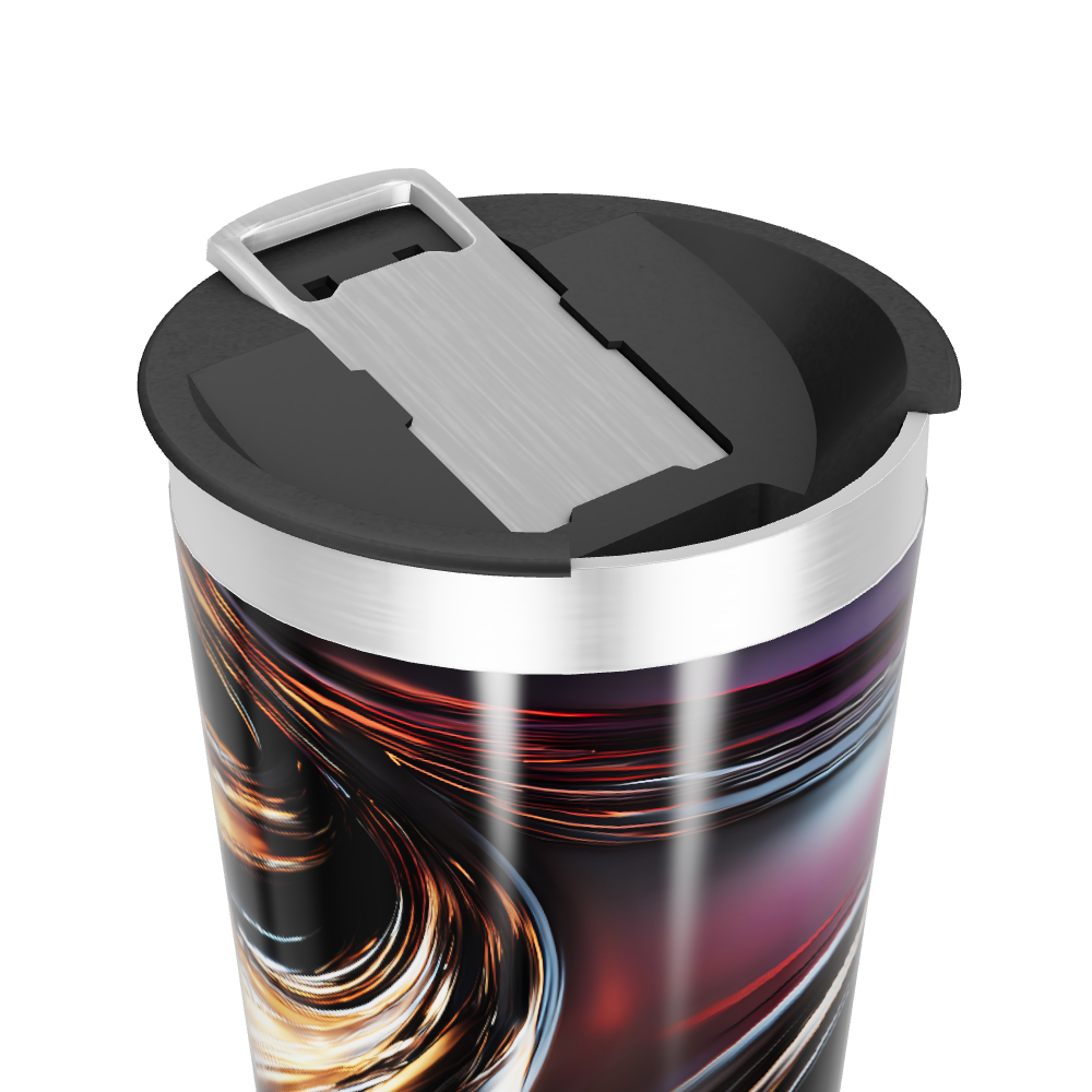 Copo Térmico - Preto com Design Fluido