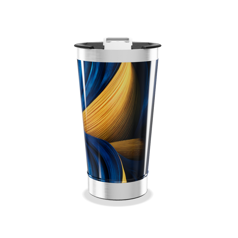 Copo Térmico - Design Azul e Amarelo