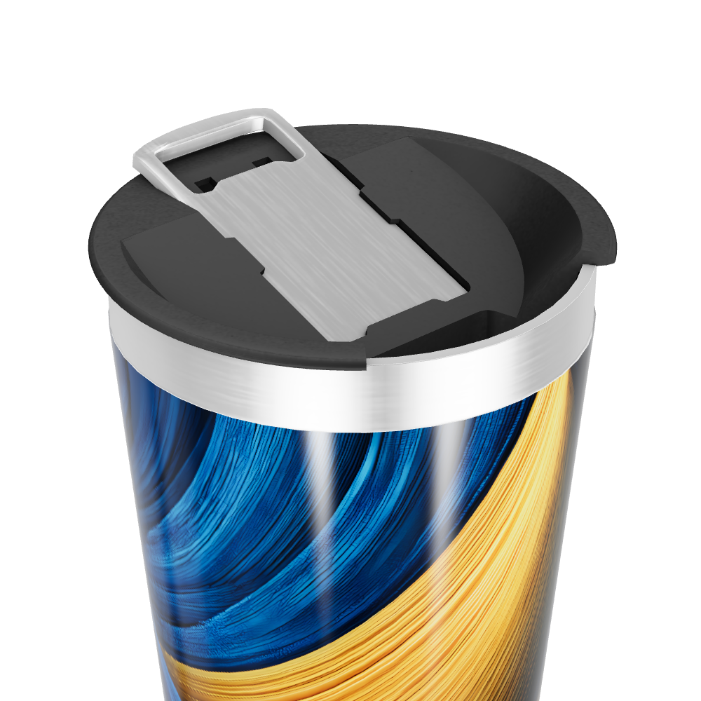 Copo Térmico - Design Azul e Amarelo