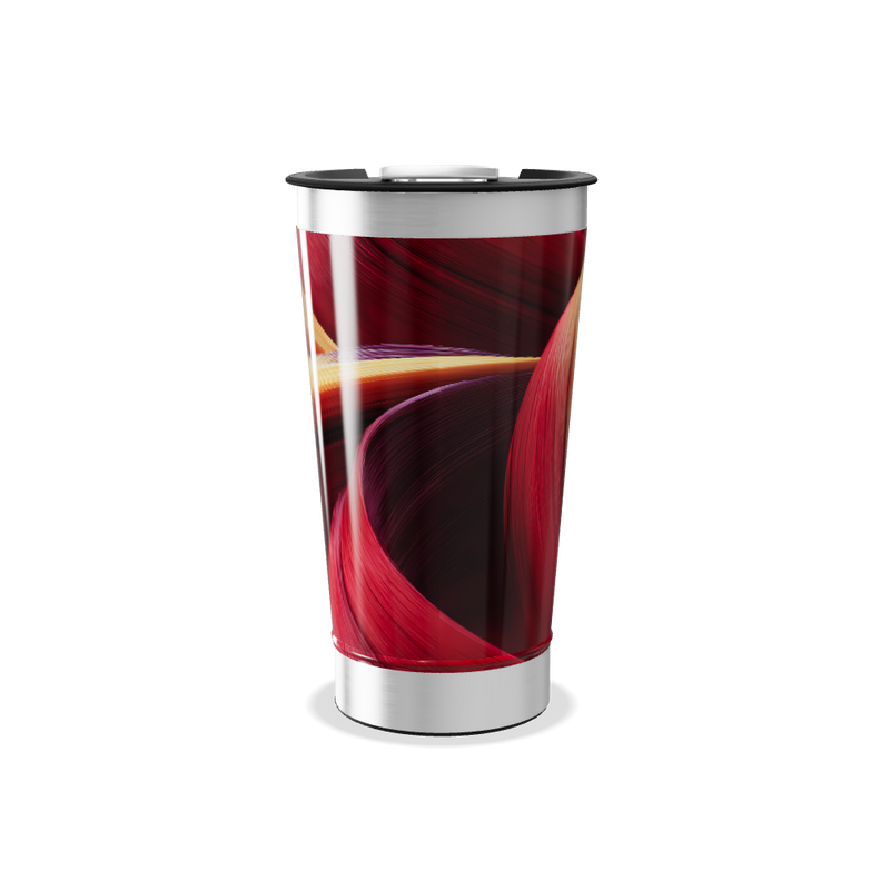 Copo Térmico - Design Abstrato Aço Inox