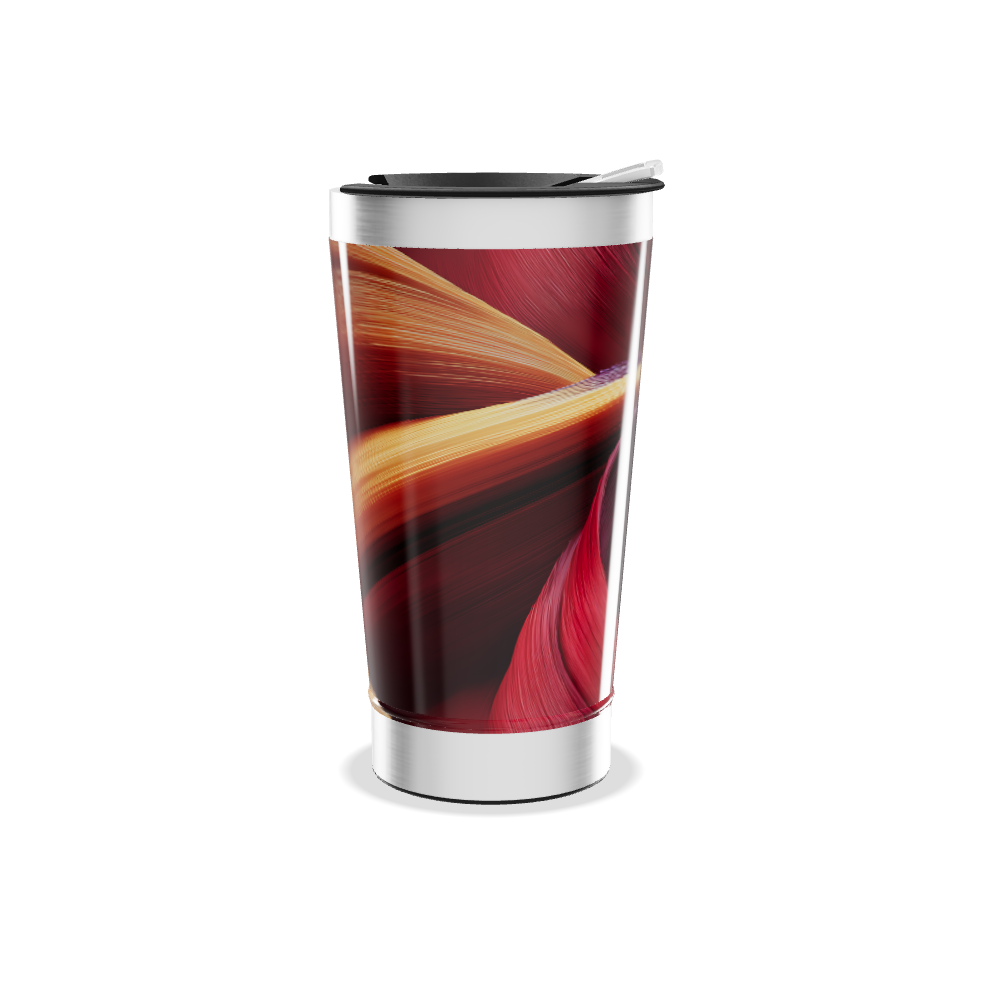 Copo Térmico - Design Abstrato Aço Inox