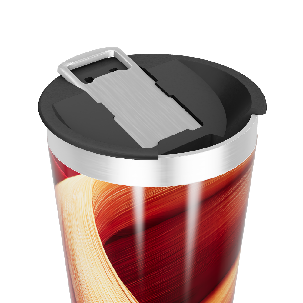 Copo Térmico - Design Abstrato Aço Inox