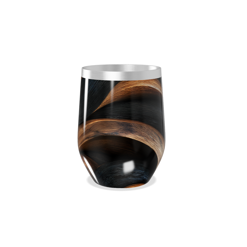 Copo Térmico Slim - Preto com Estampa Ondulada