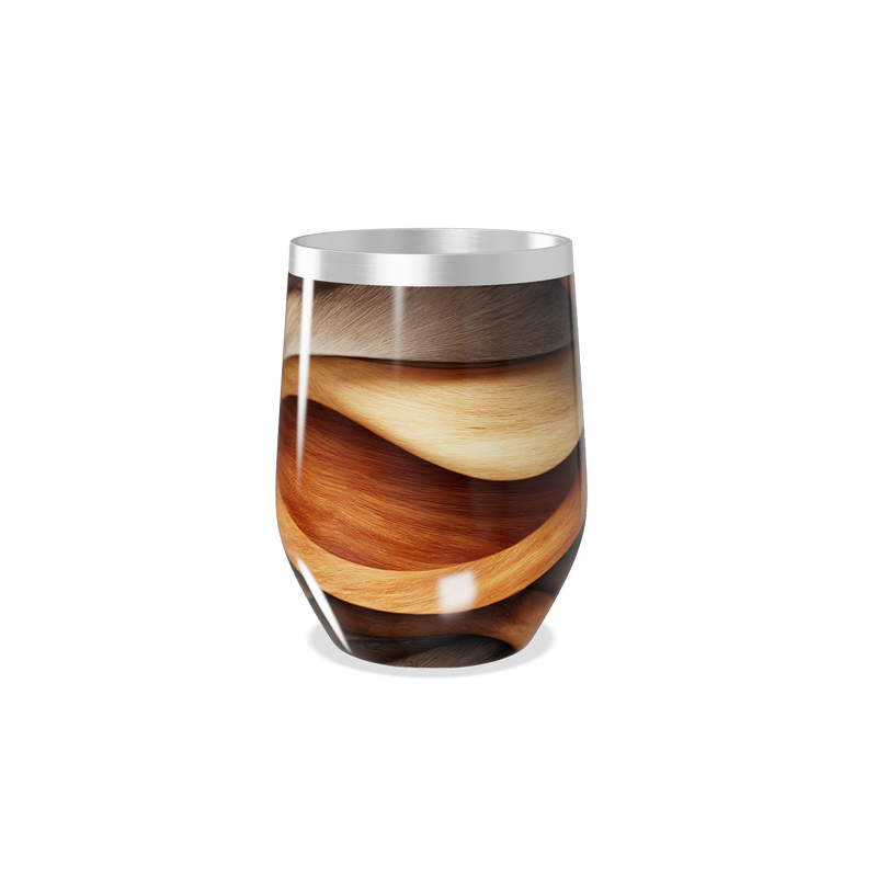 Copo Térmico Slim - Design Ondulado Madeira